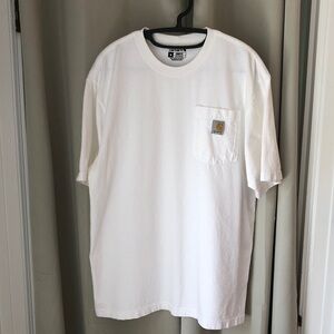 Carhartt K-87 White Short-Sleeve Pocket T-Shirt with Logo Patch